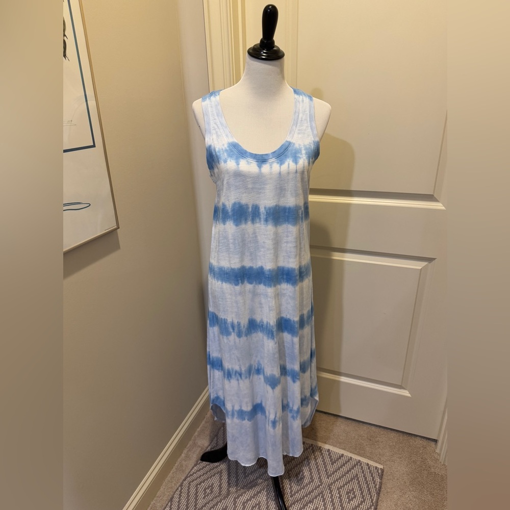 GAP Blue and White Tie-Dye Maxi Dress
